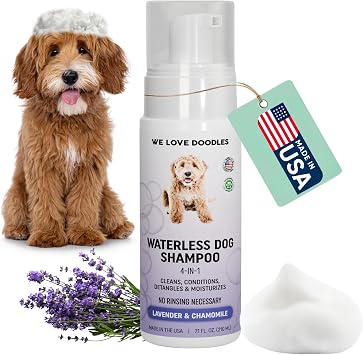 Waterless Dog Shampoo, No-Rinse Foam, Dry Shampoo for Dogs, Lavender, 7.1OZ | Best for Puppies & Dogs, Natural Shampoo, Cleans & Moisturizes Coat, Deodorizing Spray for Dogs & Cats, Dog Bath Supplies