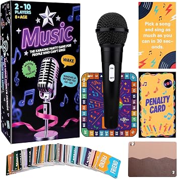 Music Grab The Games, Family Karaoke Board Game 2-10 Players, Fun Family Bad Singers Card Games with 300 Lyrics 150 Cards for Adult Hilarious Game Night & Music Lovers