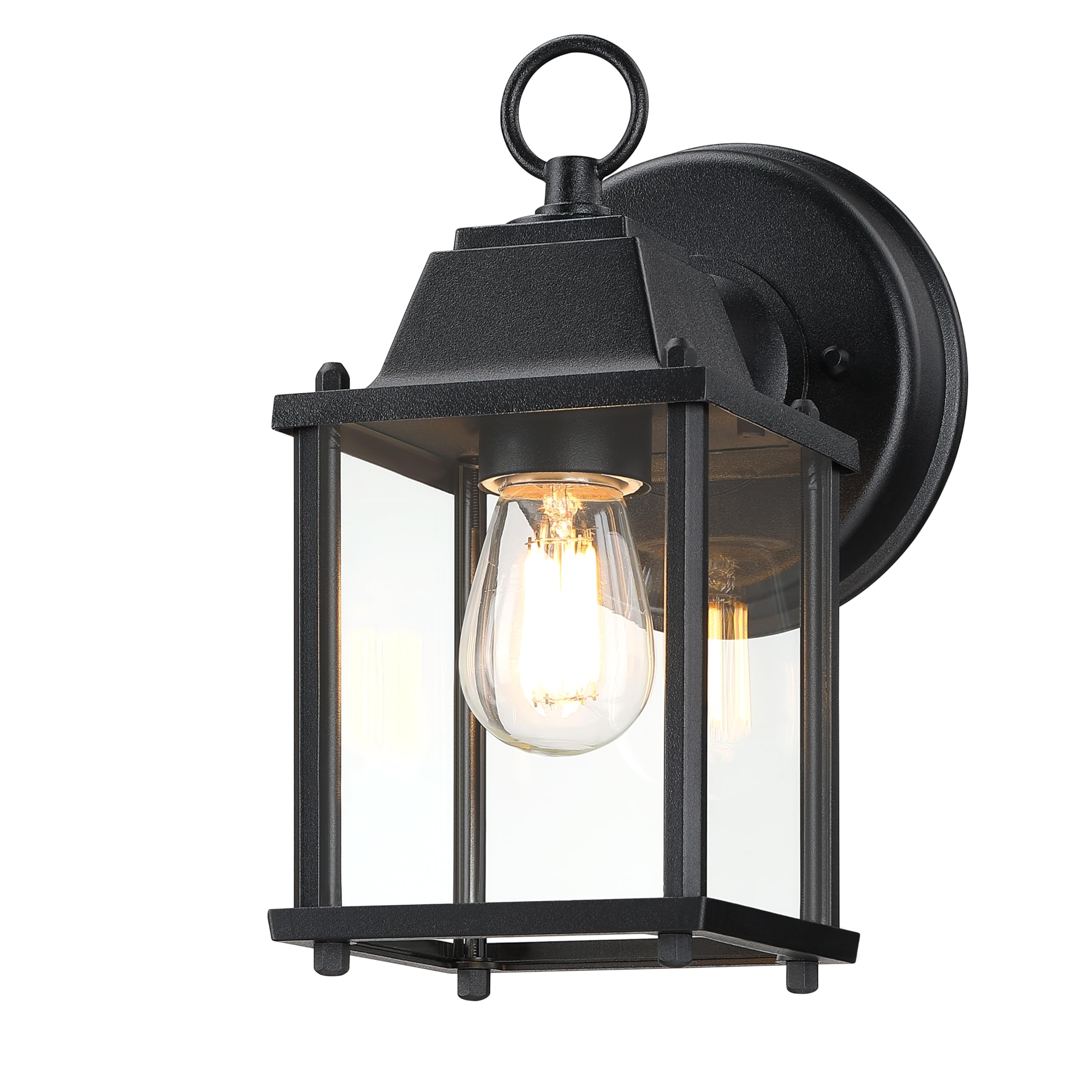 Photo 1 of -Path Outdoor Wall Lantern, Wall Sconce as Porch Lighting Fixture, E26 Base, Aluminum Housing Plus Glass, Water-Proof and Outdoor Rated, ETL Qualified, 1-Pack, Black