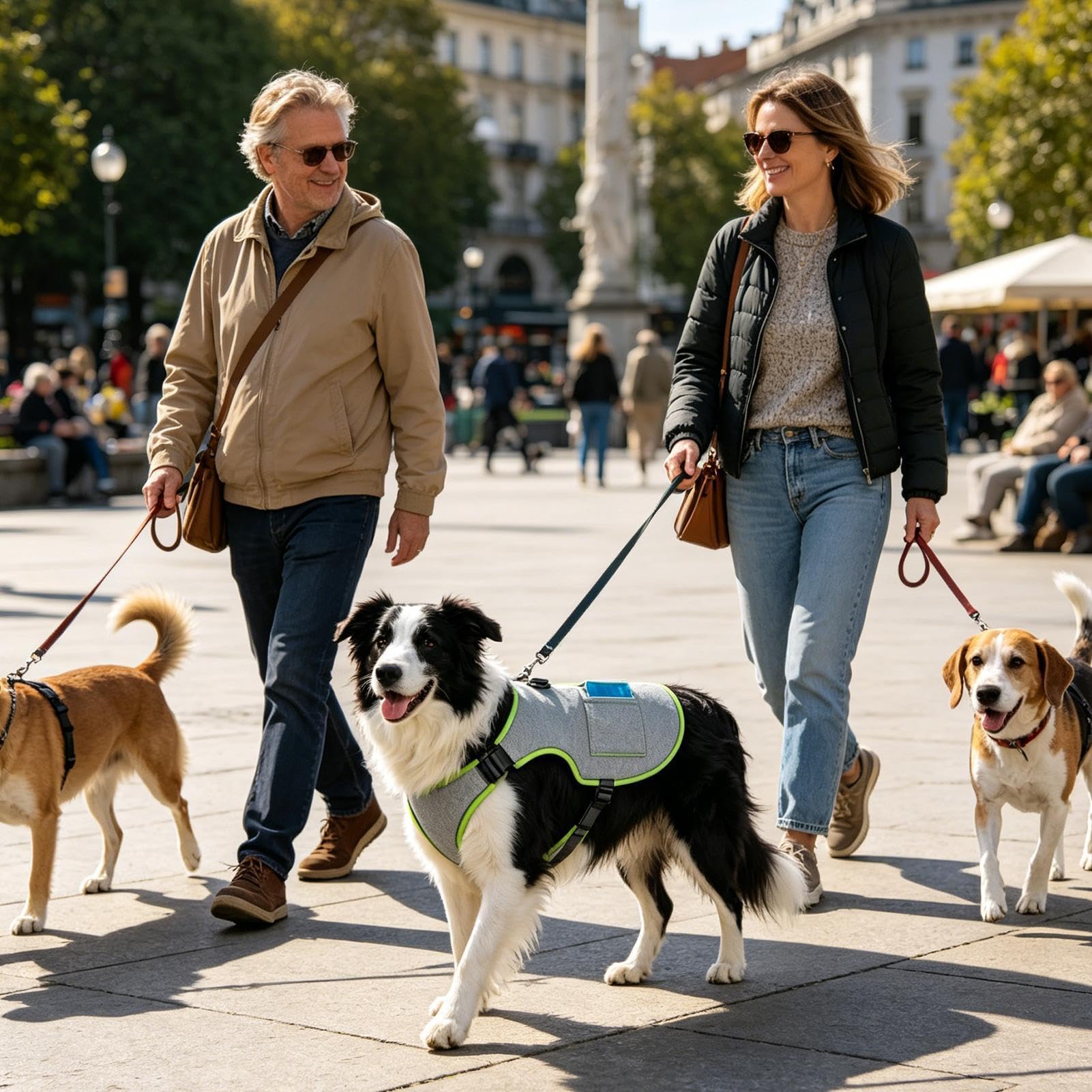 Gilet Rafraîchissant pour Chien Réglable Réfléchissant Respirant | Harnais d'Été Glacé pour Chien pour Temps Chaud Extérieur Promenade Randonnée Camping Entraînement Course
