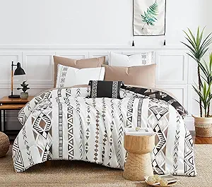 Geniospin Full Comforter Set - 7 Pieces Bed in a Bag, Comfortable Western Bedding Sets for All Seasons, Lightweight Soft Boho Comforter Bed Set with Sheets, Pillowcases & Shams