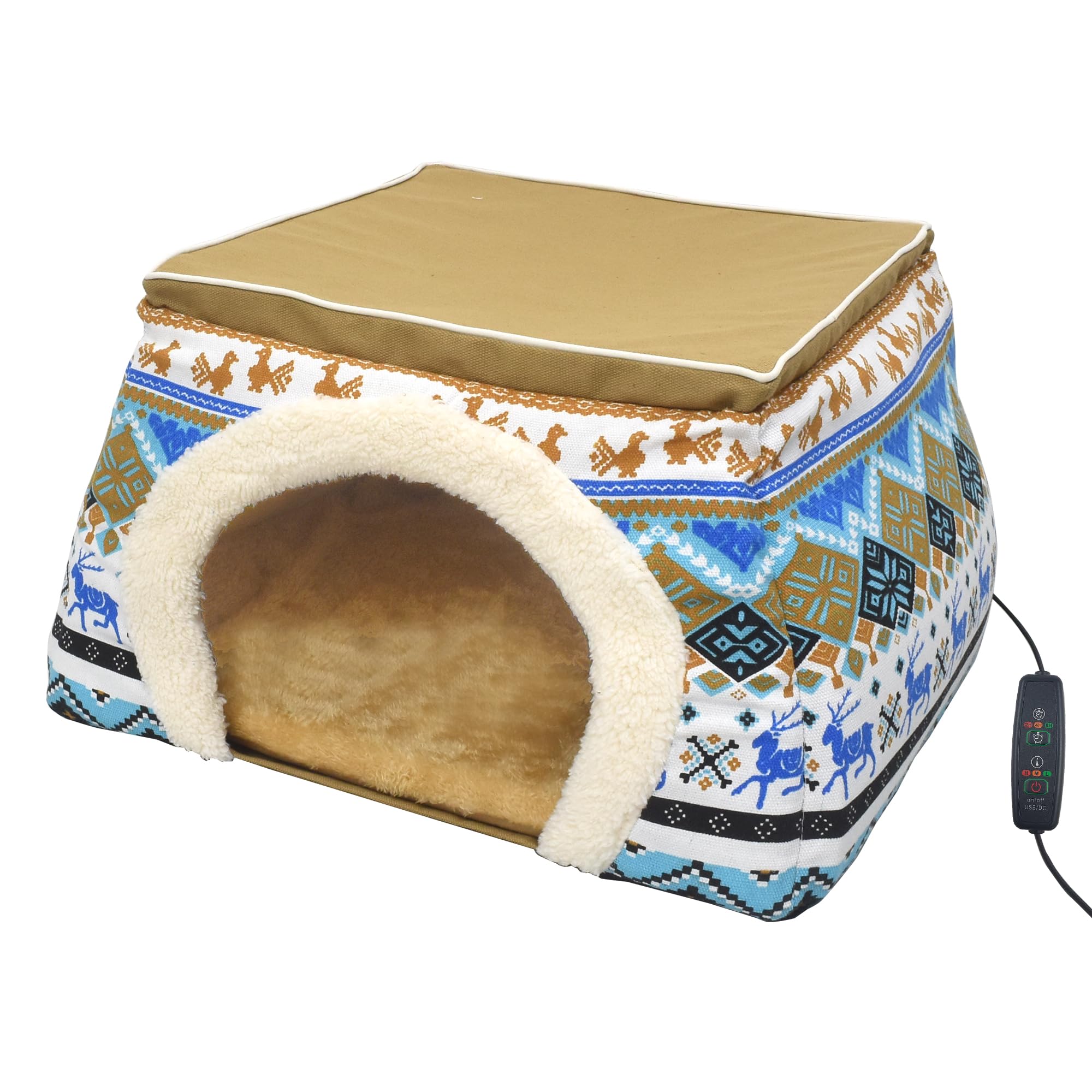 プラタ ペット用品 ペット ペットベッド こたつ ベッド ハウス ヒー_corg 81ulduqyInL.jpg