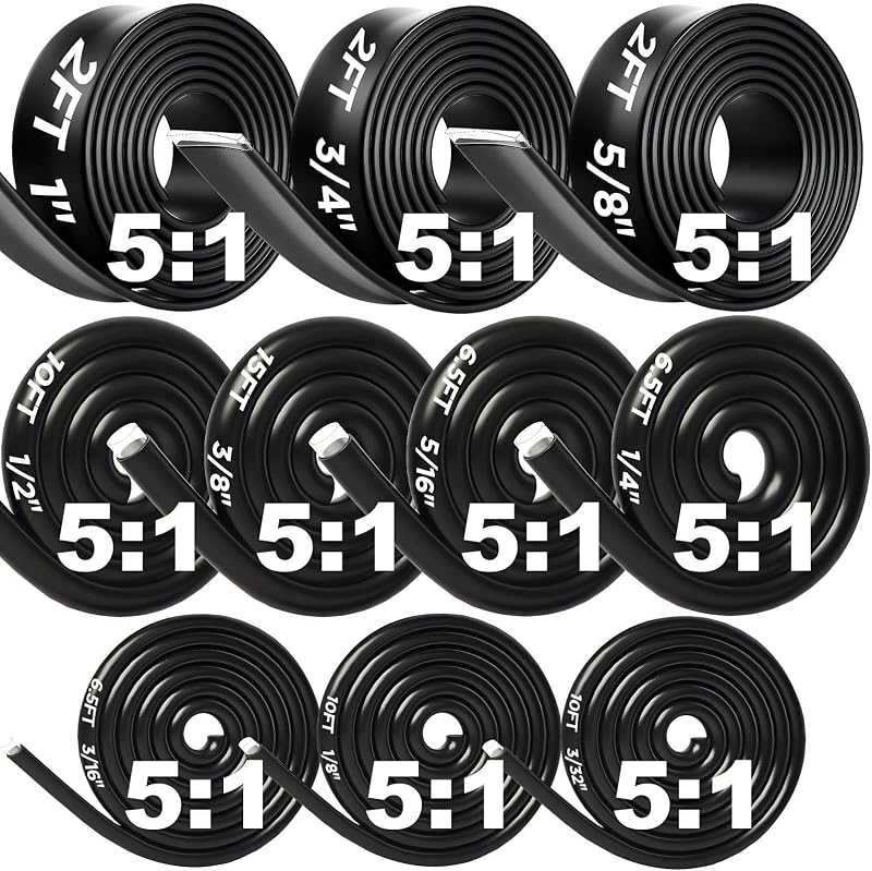 10 Size 5:1 Heat Shrink Tubing Roll Kit, 70.5Ft Dual Wall Marine Grade Waterproof with 5:1 Ratio Adhesive Lined, Heatshrink Wrap Industrial Electrical Tube Assortment for Automotive Marine, DIY Repair