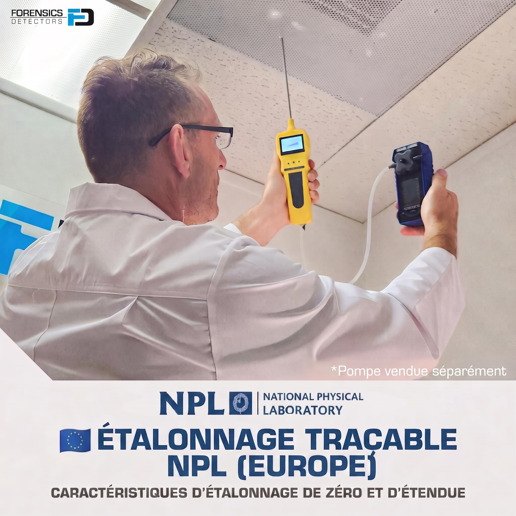 Détecteur 4 Gaz | O2, CO, H2S, LEL | Certificat d'Étalonnage UE | Écran Couleur | Batterie Rechargeable |