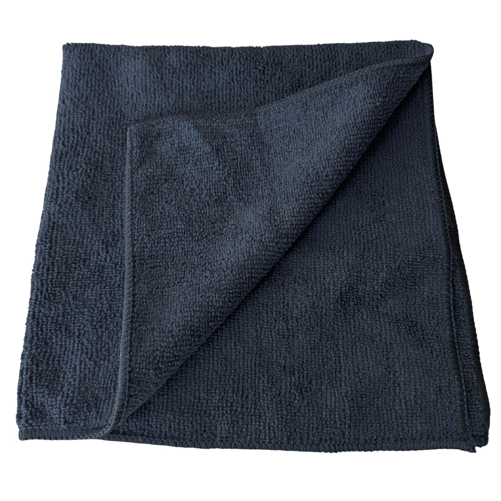 Premium Microfibre Cleaning Cloths Soft Absorbent All Purpose Towels - 10 Pack (Black, Hemmed, 40 cm x 40 cm)