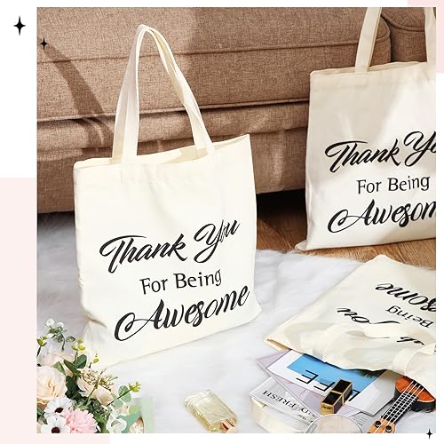 Miniatura 4 de Sweetude 12 piezas de regalos de agradecimiento a los profesores, bolsa de mano inspiradora, bolsa de tela de apreciación a granel, bolsas de lona