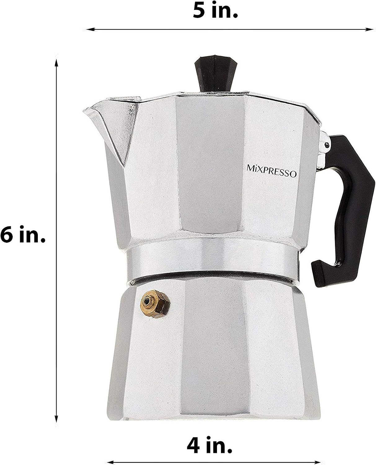 Moka Pot 3 Cup (6 oz) Coffee Maker- Stovetop Espresso Maker Easy To Use And Clean Italian Design For Best Espresso Coffee - By Mixpresso Coffee