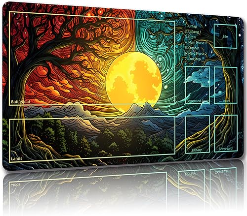 Malqiqi Tapete de juego para MTG, con bolsas de almacenamiento gratis, tapete de juego de 24 x 14 pulgadas, TCG y tapete de juego de mesa para