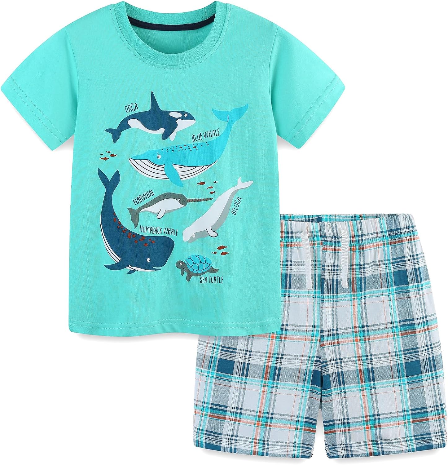 Bumeex Toddler Boy Clothes Cotton Spring Summer Short Sleeve T-Shirt and Short Outfits Clothing Set with Pockets Outfits 2-7T