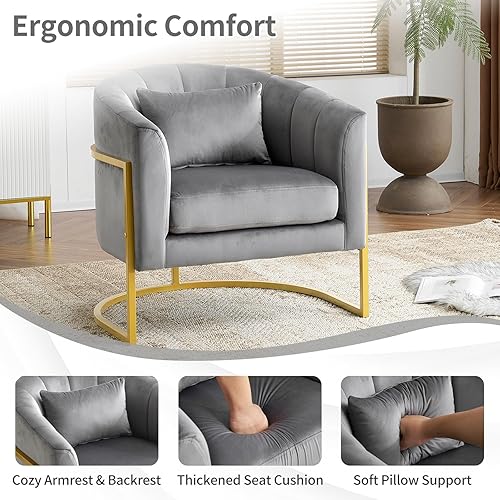 Vista 4 de OmySalon Silla de manicura de terciopelo, soporte de metal dorado Morden con reposabrazos cómoda almohada para salón de belleza, sala de uñas