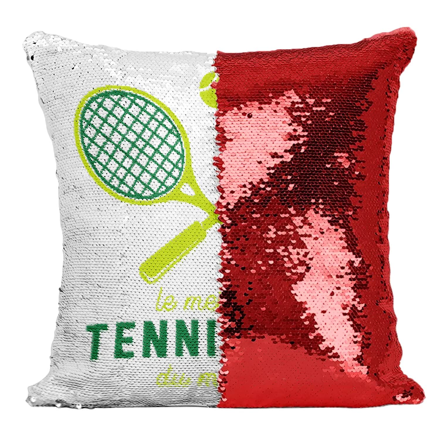 Coussin Sequin Tennisman rouge le cadeau parfait pour joueur de tennis