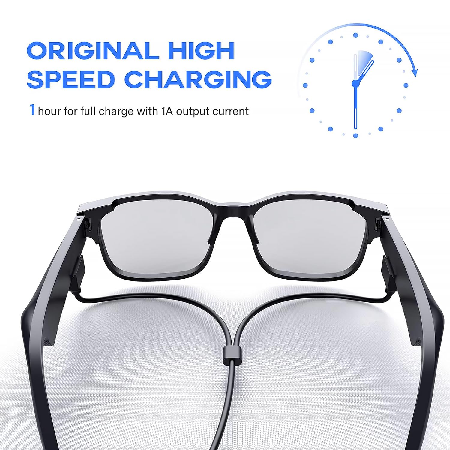 Lamshaw Compatible with Blackview Smart Glasses Charger, Magnetic Replacement Charger Compatible for Blackview E13 Smart Glasses (Black)