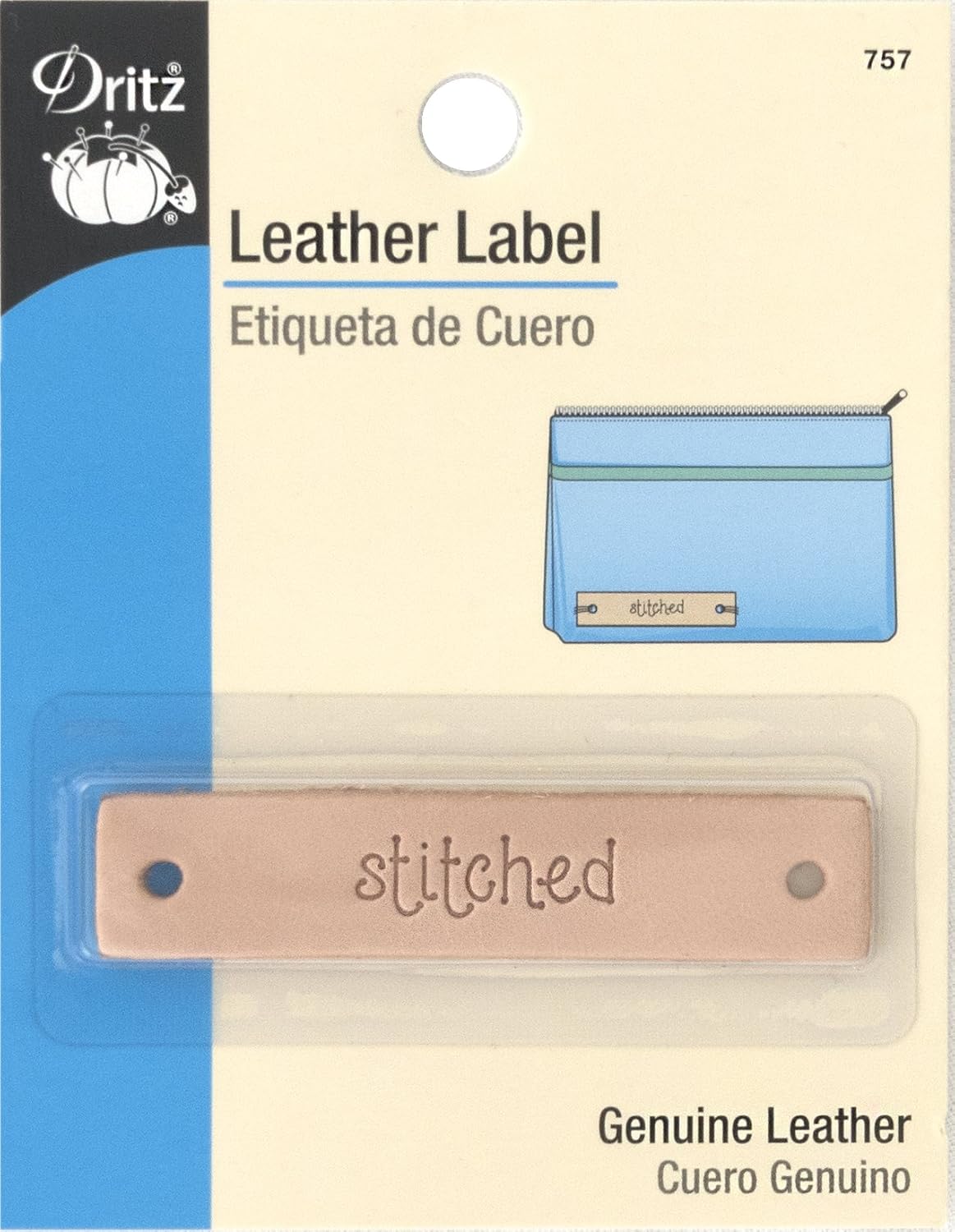 Dritz Oval "Handmade" Leather Label, 1 Count, Neutral Color