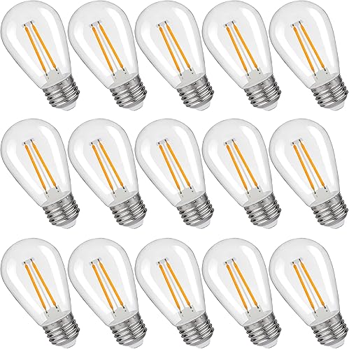 Miniatura 8 de Bombillas LED de repuesto S14, inastillables e impermeables, bombillas LED S14 de 1 W, base E26, bombillas LED Edison para patio y exteriores,