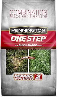 Pennington One Step Complete Sun & Shade Bare Spot Grass Seed, 5 Pounds, White