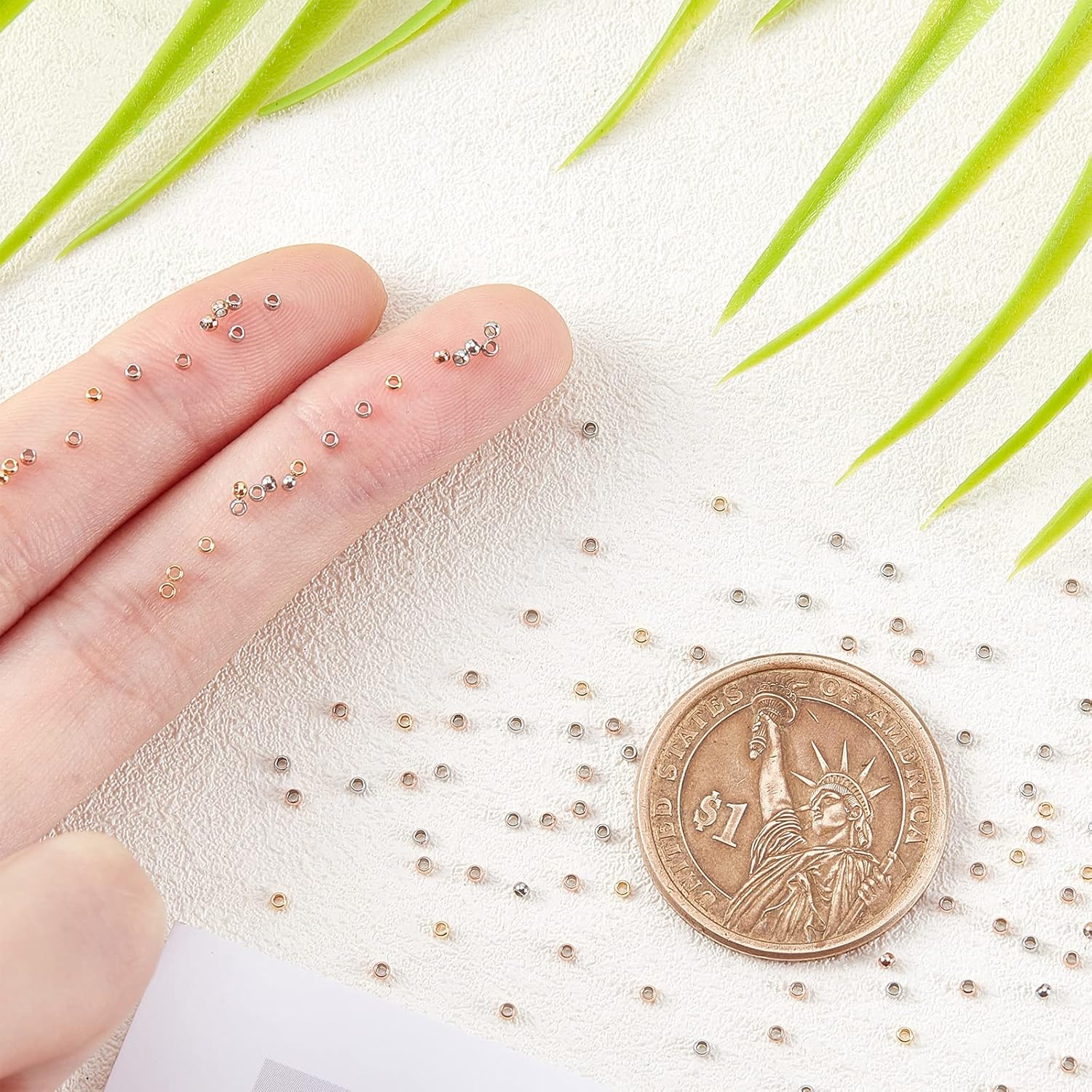 UNICRAFTALE About 360pcs 3 Colors Stainless Steel Spacer Beads Rondelle Beads Smooth Metal Beads for Jewelry Making 0.8mm Hole - Image 2