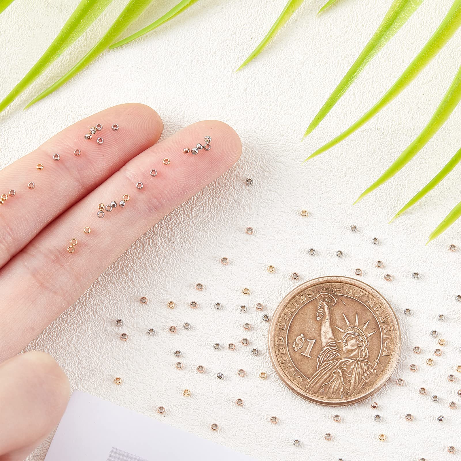 600 Perline Distanziali Acciaio Inox 2/3/4mm - Rondelle Lisce Per Gioielli Fai Da Te, 2 Colori Oro E Argento - Foto 7