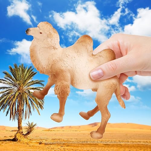 Miniatura 2 de Supervitae 8 piezas de juguetes de camello grandes figuras de plástico de gran tamaño salvaje árabe camello dromedario juguete desierto figuras de