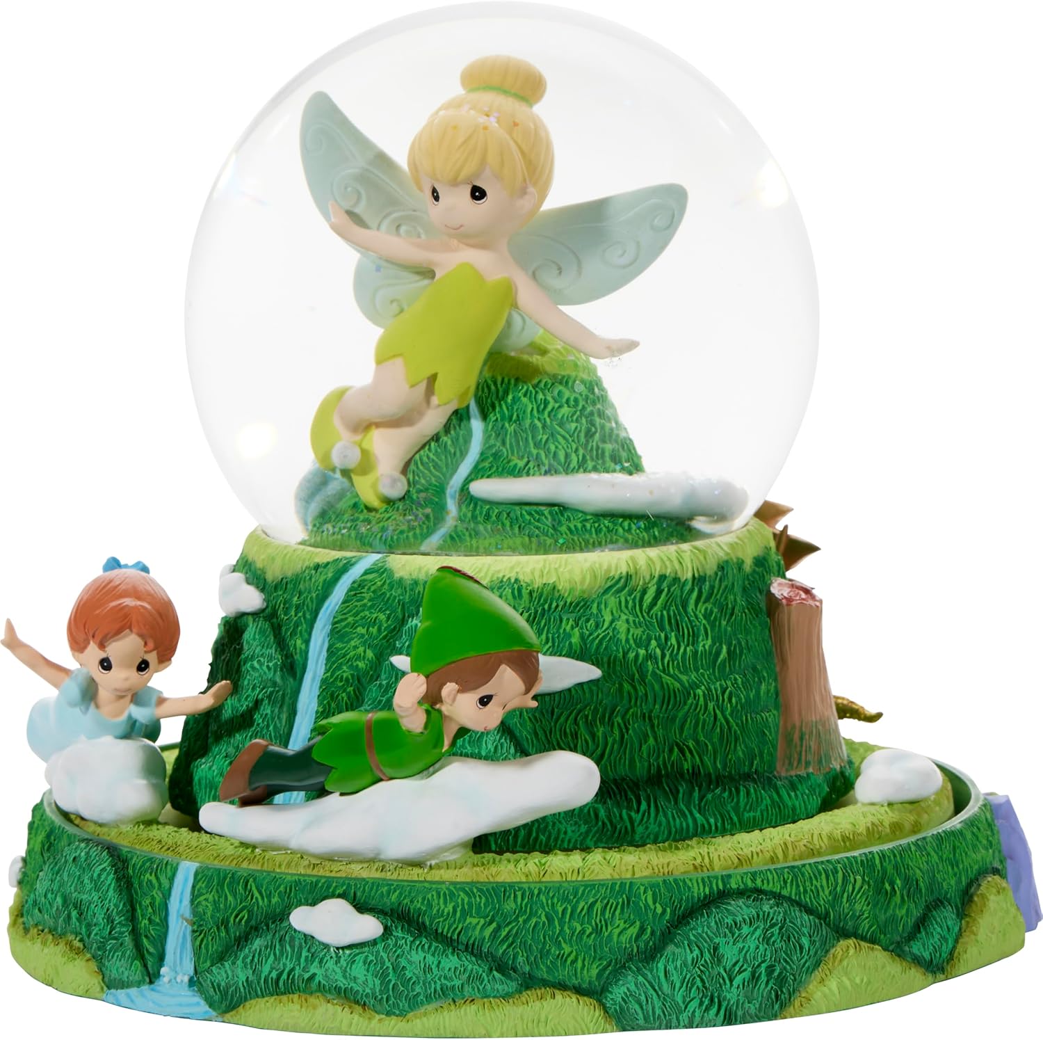 Precious Moments Faith, Trust, and Pixie Dust Disney Peter Pan Musical Snow Globe