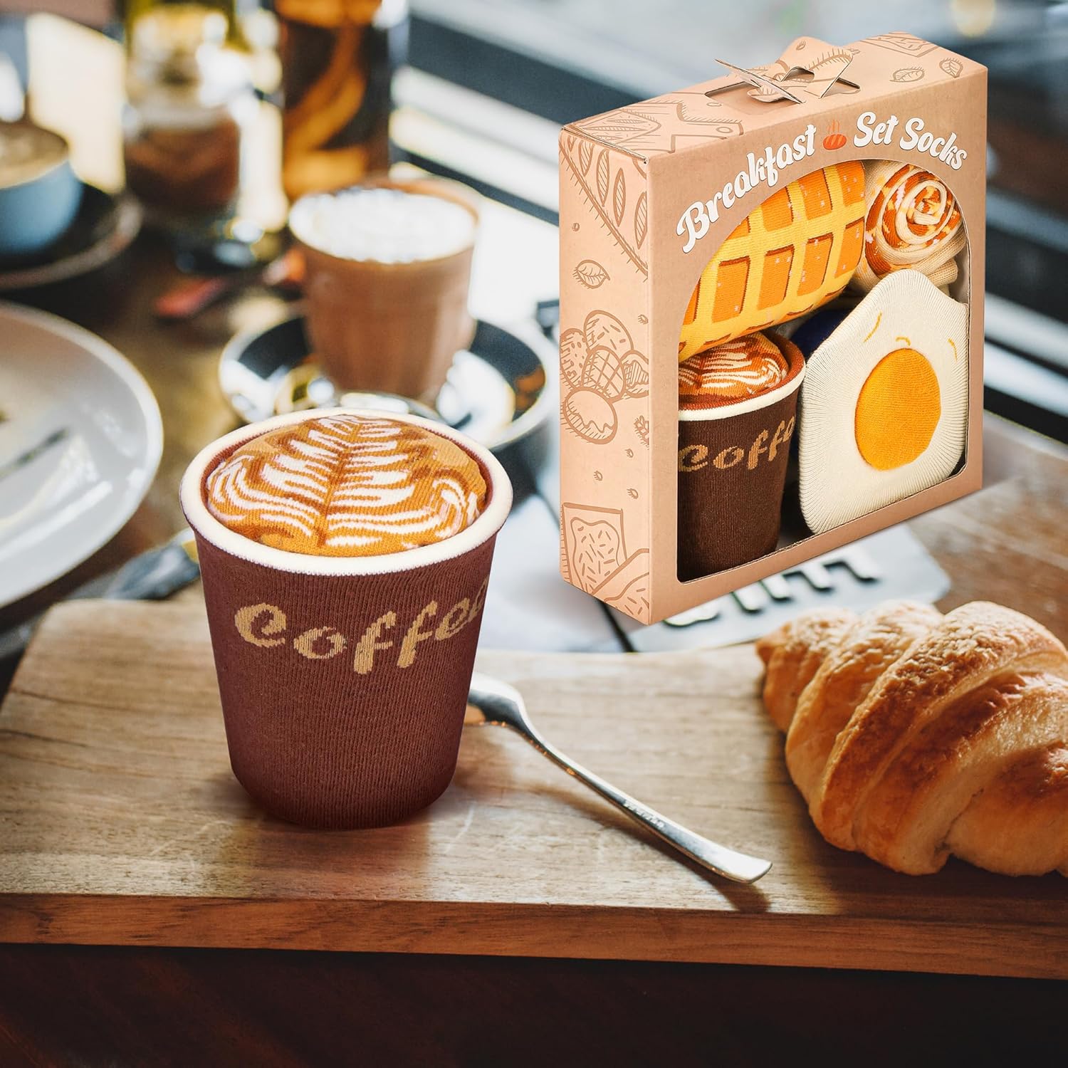 AGRIMONY Funny Breakfast Pancake Socks Box for Men Women Teen Boys - Novelty Fun Funky Crazy Silly Crew Socks - Image 5