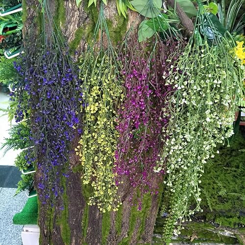 Miniatura 4 de 2 plantas colgantes artificiales para interiores, plantas colgantes falsas al aire libre, plantas artificiales para bodas, fiestas, hogar, jardín,