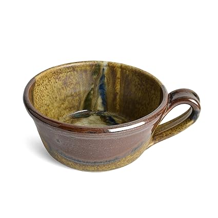 Larrabee Ceramics Handled Soup Bowl, Brown/Multi