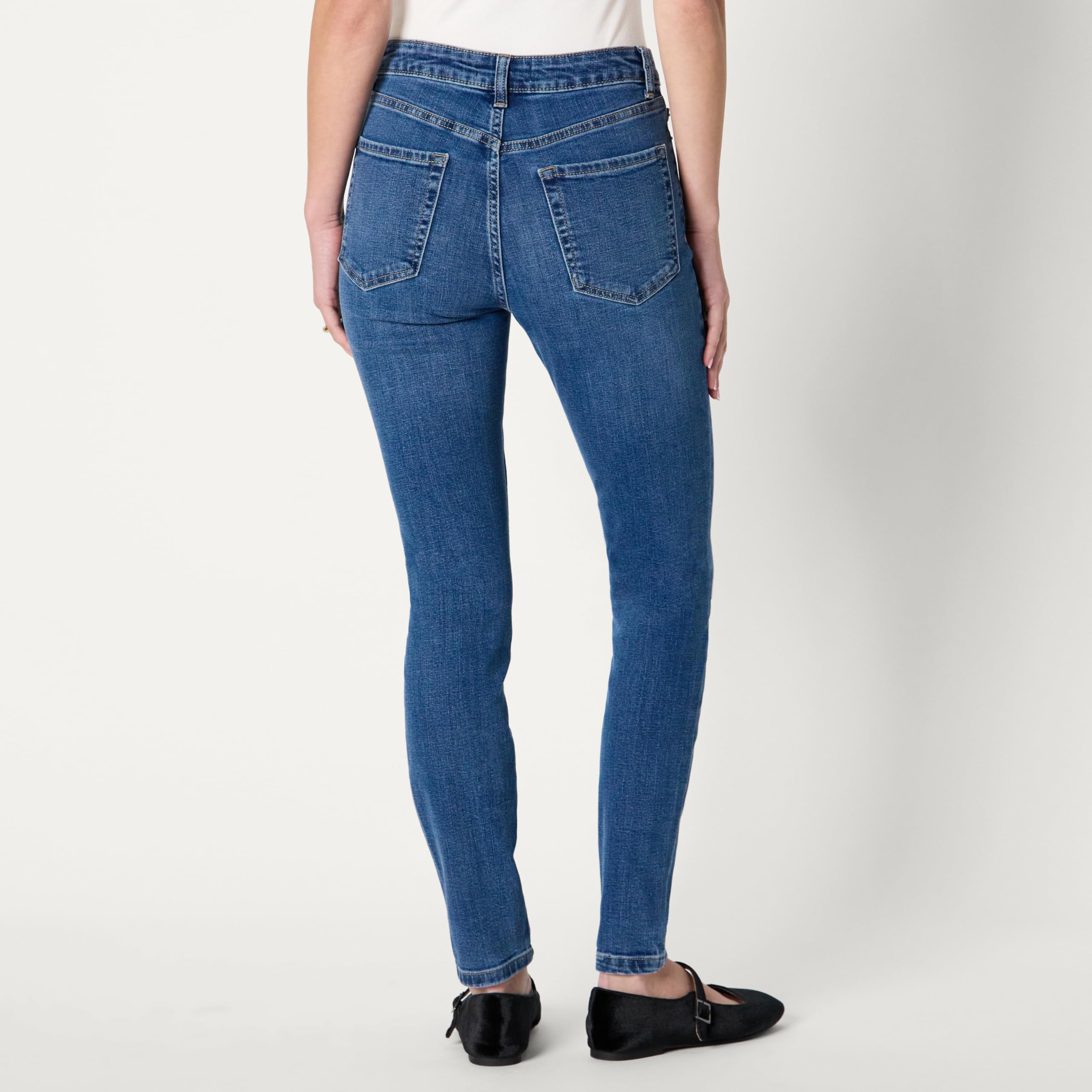 Amazon Essentials Mujer Vaqueros Ajustados Estilizados de Tiro Alto
