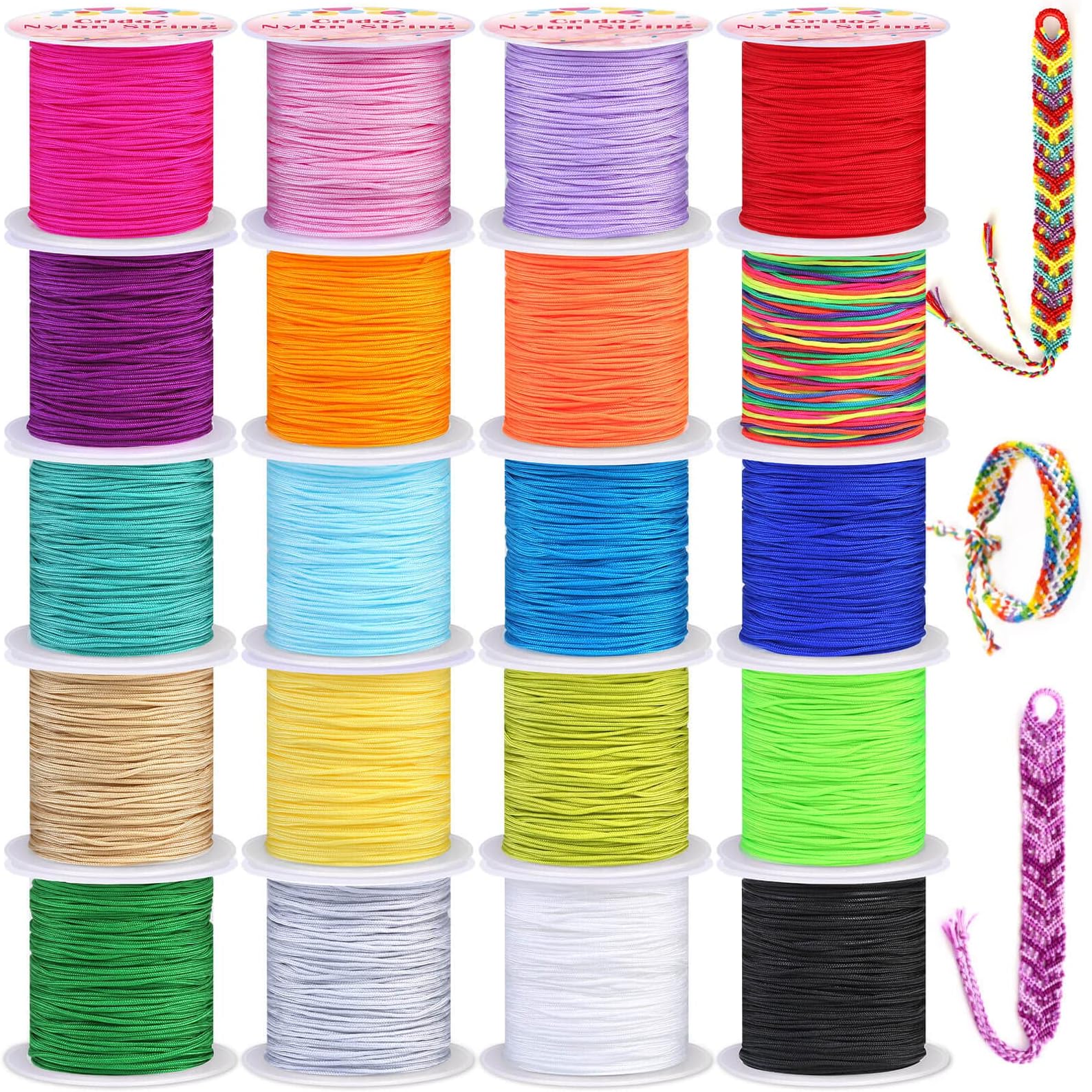 Amazon.com: 1mm Polyester Waxed Cord String Macrame Bracelet Thread for ...