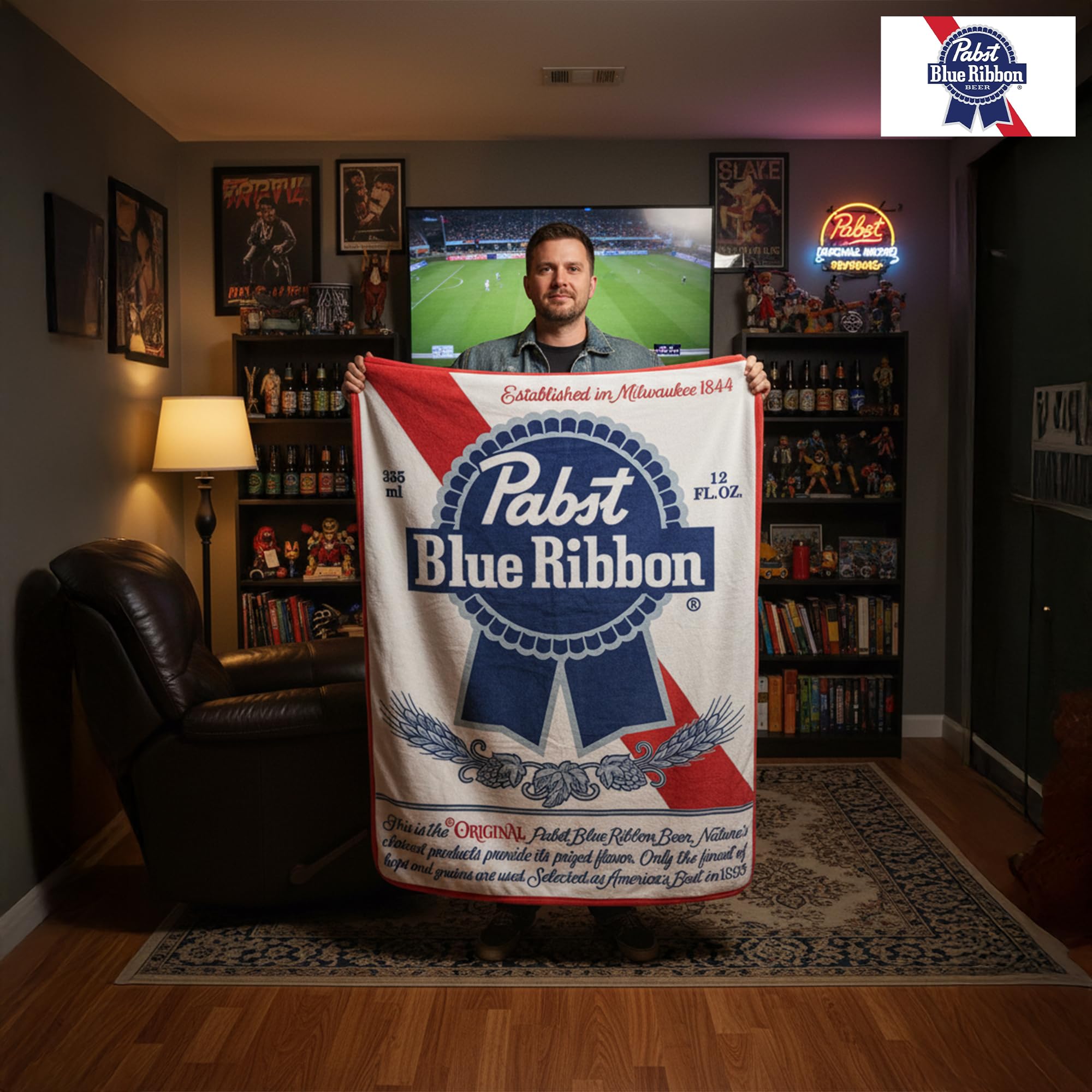 Amazon｜Pabst ブルーリボンブランケット | PBRブランケットスロー