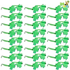 JOYIN 24 PCS St Patricks Day Sunglasses Shamrock St Patrick Accessories Shamrock Glasses Clover Eyewear Party Favor Supply