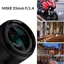 Meike 33mm F1.4 APS-C AF Sony E Mount Prime Lens with Large Aperture for FX30 A6400 A5000 A5100 A6000 A6100 A6300 A6500 A6600 A6700 ZV-E10 ZV-E10 Mark II gallery image