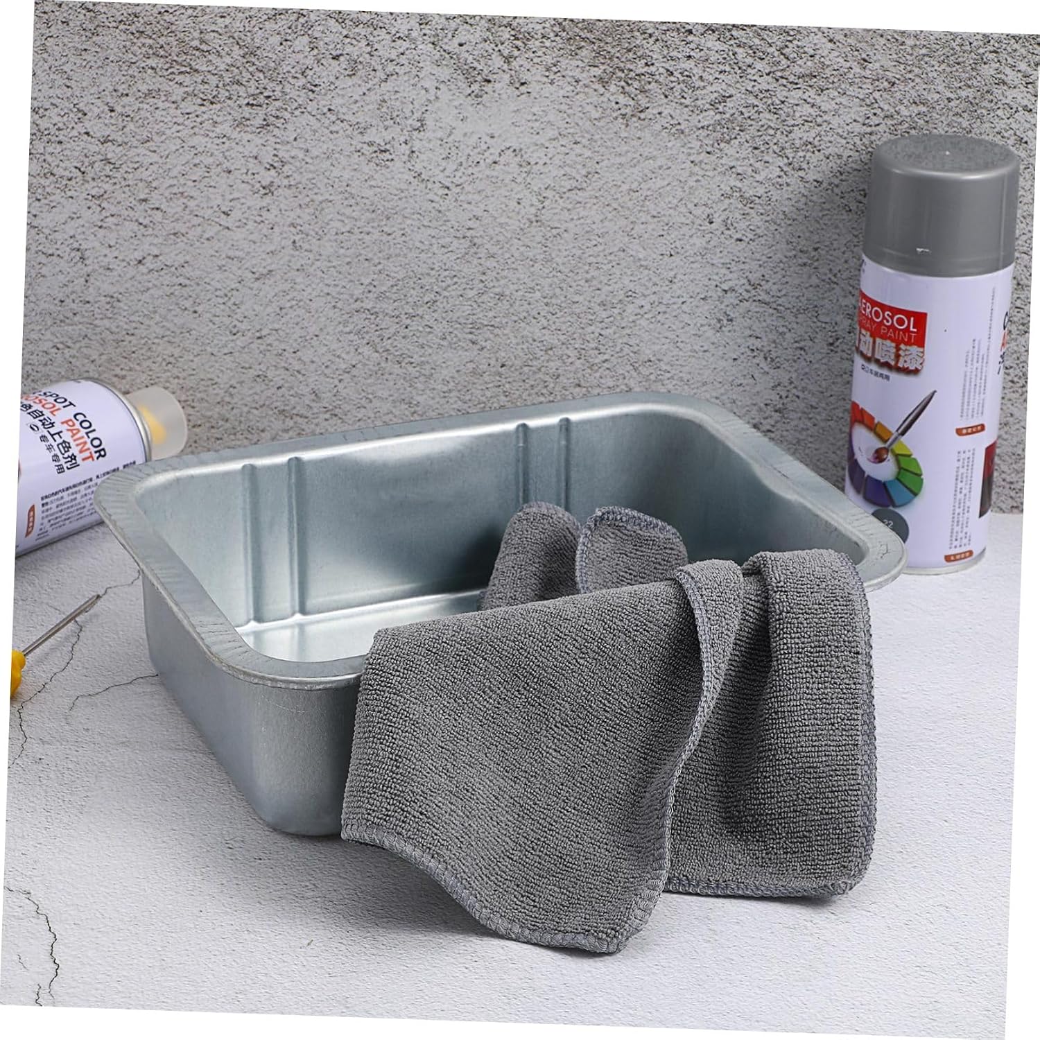 Garneck Heavy Duty 5l Steel Oil Drain Pan Car Engine Oil Collector Large Automotive Fluid Tool for