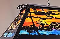 Vista 6 de TOCHIC Lámpara de mesa de billar vintage de 48 pulgadas, lámpara de araña de comedor de granja de 6 luces, lámpara de billar con estilo Tiffany