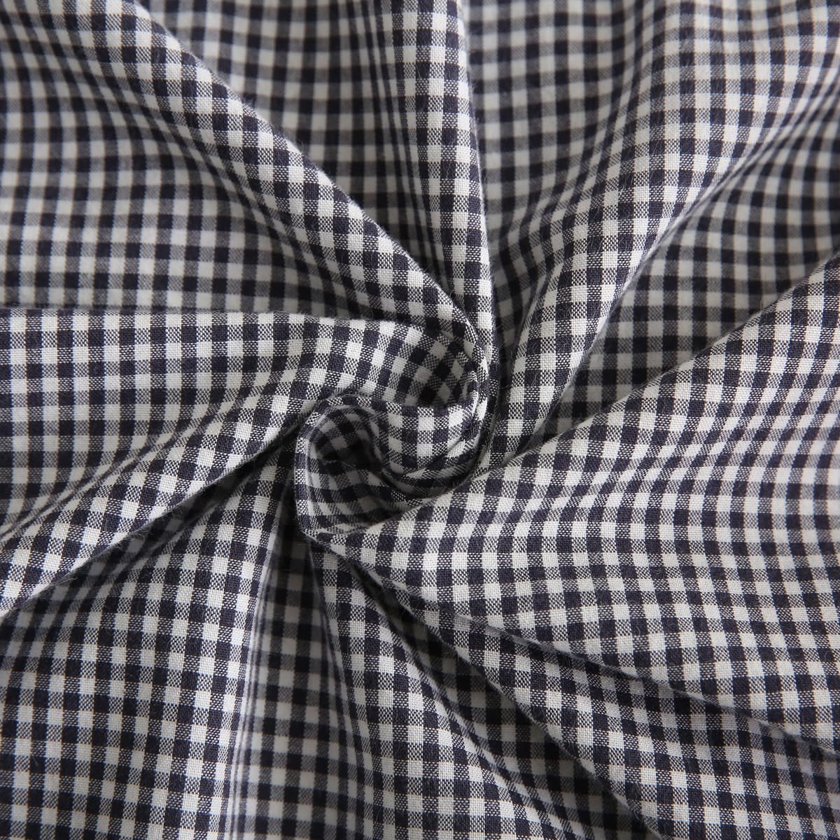 Silnuo Black/White Plaid Ruffle Throw Pillow Covers Farmhouse Checkered Gingham 20"x20" Vintage Washed Cotton Pillow Shams for Couch,Sofa,Bed and Living Room