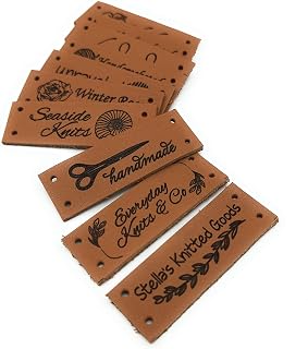 Leather labels, custom clothing labels, personalized labels, care labels, labels for knitted products, custom label tags, set of 25