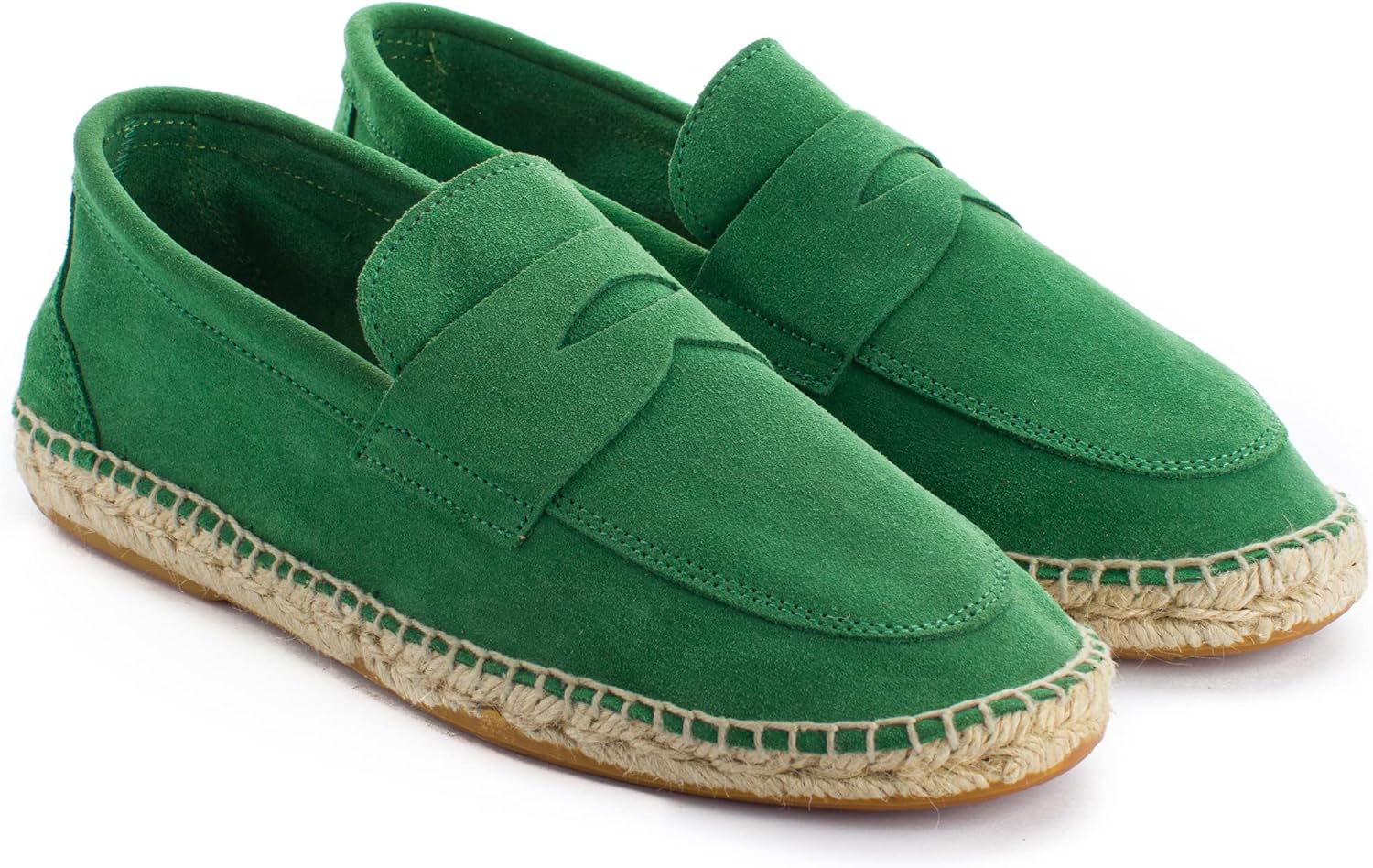 ABARCA Espadrilles voor heren, casual, zomer, van leer en jute, Steen, 42 EU