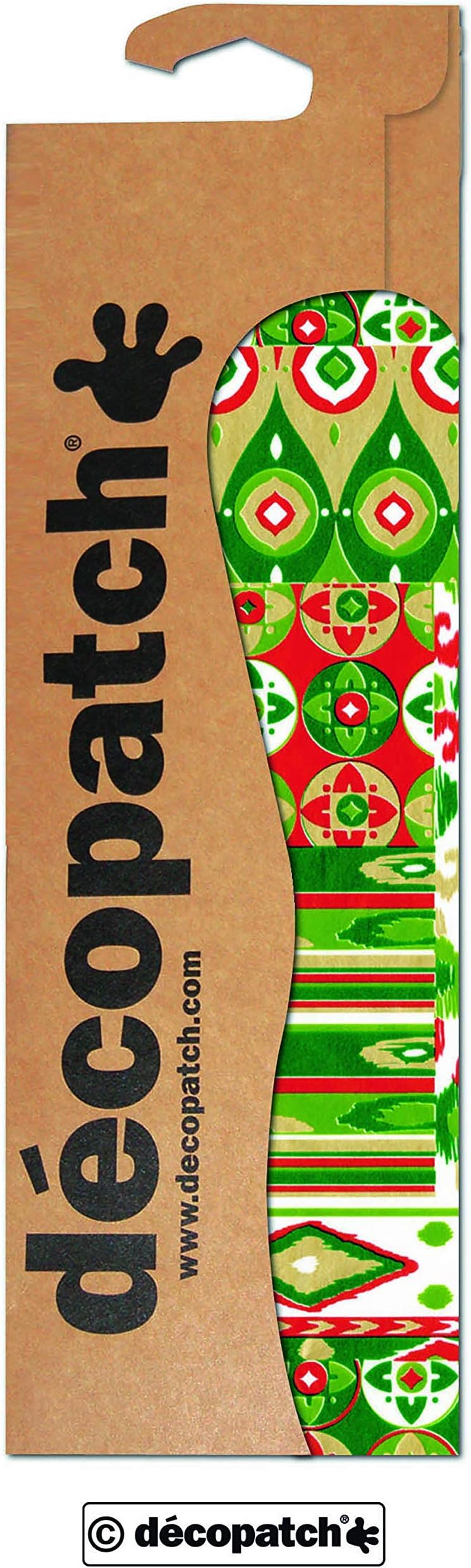 Decopatch Papers Fancy Pattern Print Green/ Red/ White by Decopatch
