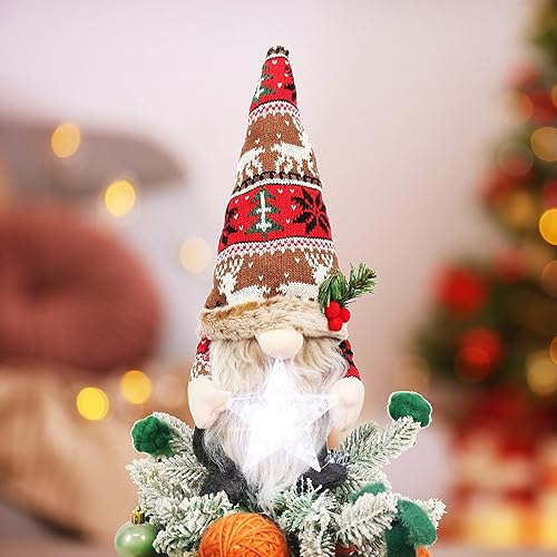 Miniatura 7 de Decoración para árbol de Navidad – Decoración de árbol de gnomo con estrella, hecha a mano, decoración de Navidad para árbol, decoración de Navidad