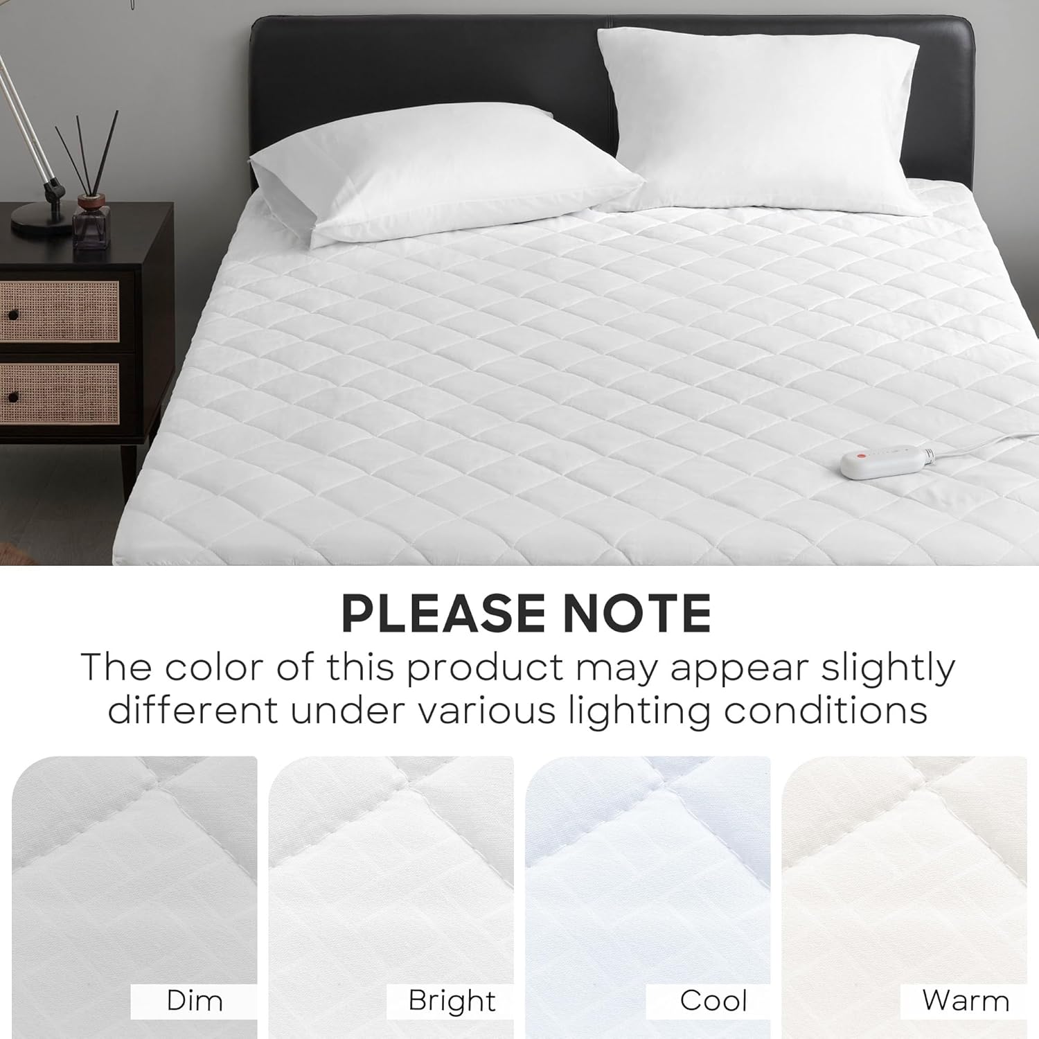 Sharper Image Heated Mattress Pad Twin XL Size Electric Mattress Pad 10 Lv. Heating, 5 hr Auto Shut Off, Heated Topper Bed Warmer, Deep Pocket Fits 18" Mattress, ETL-Cert, Machine Washable, Twin XL