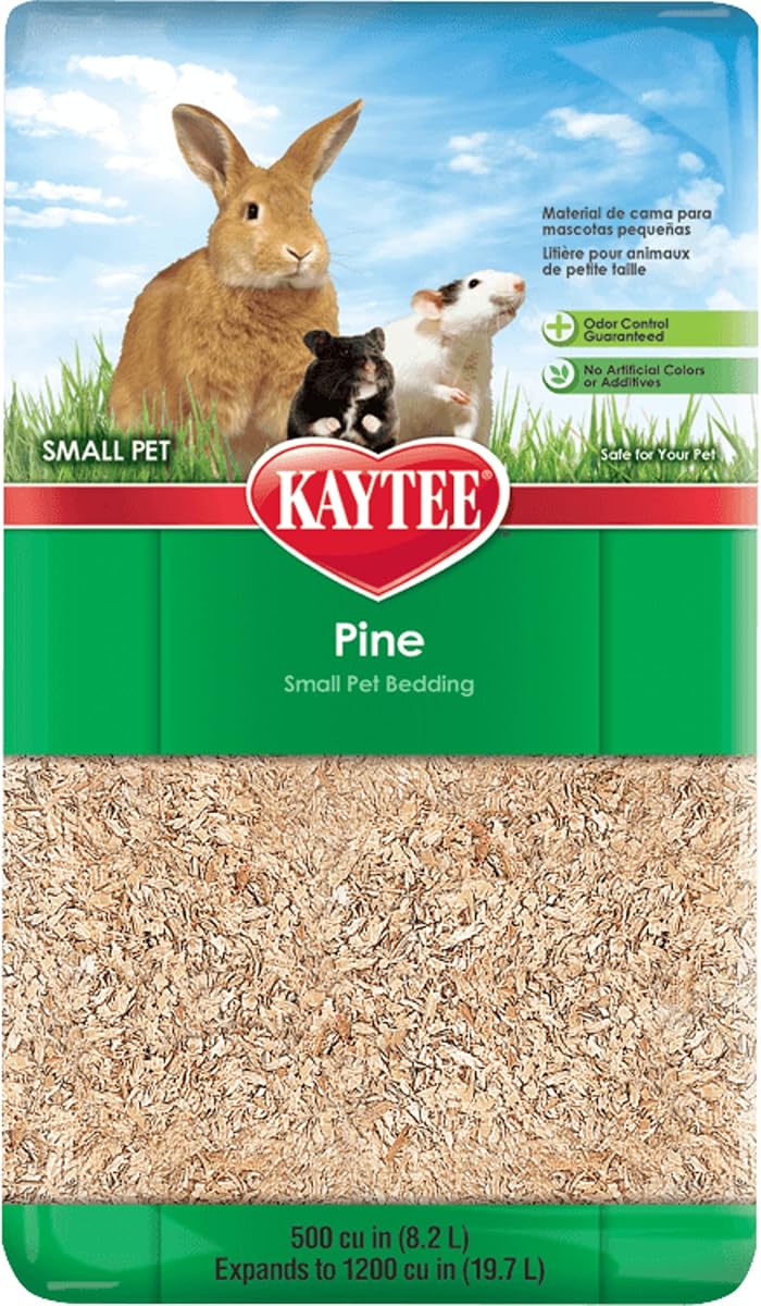 Small Animal Pine Bedding for Guinea Pigs, Rabbits, 19.7 Liter | Cleaner cages. Small animal bedding in pine shavings. Hamster bedding, 99.9% dust-free, biodegradable
