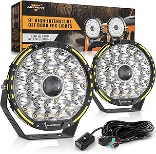 Auxbeam 360-PRO Series 9-Inch Round LED Off Road Lights Driving Light Bar | 270W 37776LM, Projector Lens, Spot Flood Combo, High Power Output, Extreme Distance Lighting, Offroad Work Lights Global Recycled Standard Global Recycled Standard Global Recycled Standard