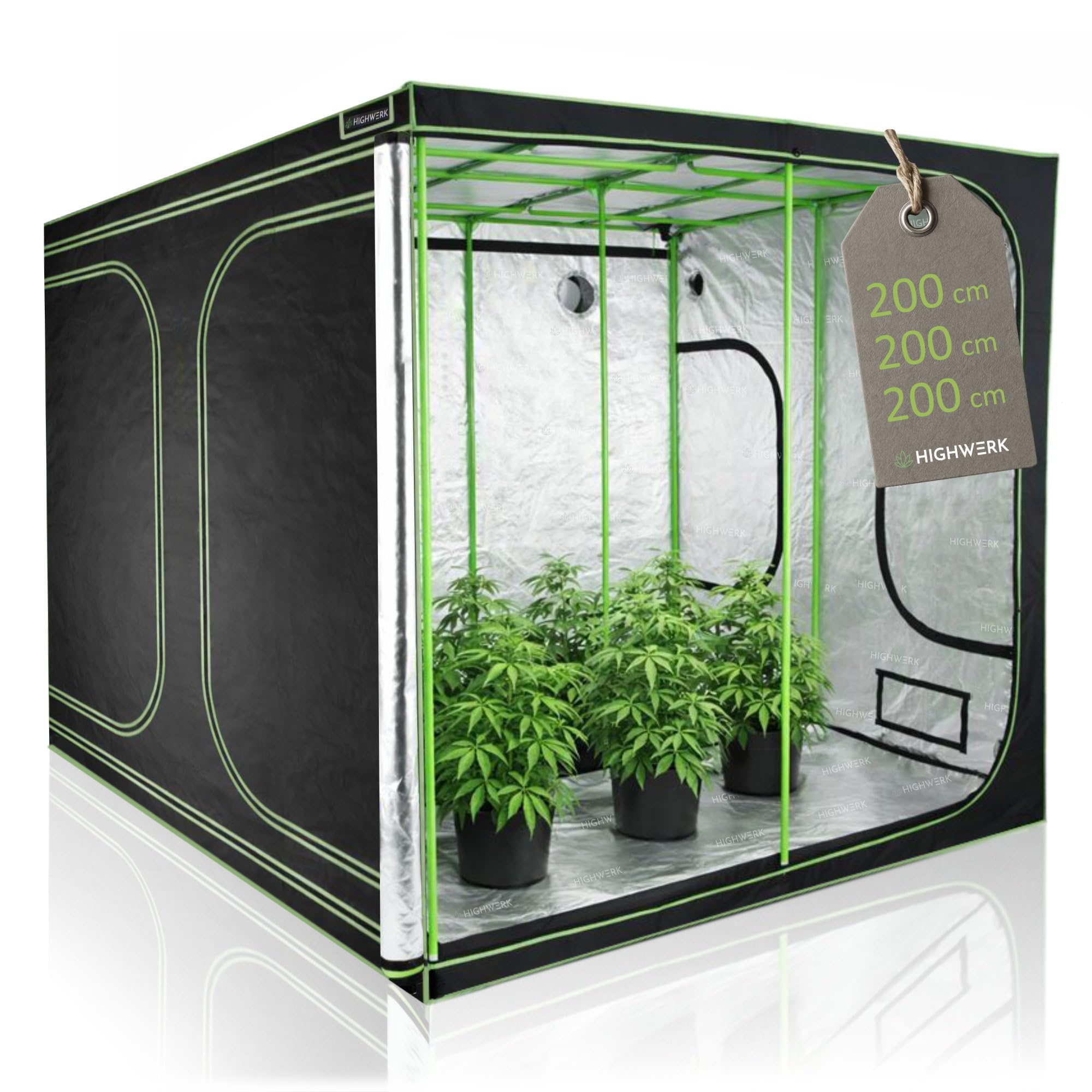 tente de culture indoor HIGHWERK 200 x 200 x 200 cm | Culture Maison « MyHomeGrow », Noir Vert Gun:Glock 29 Type: Kettle Universal Automatic Car Gear