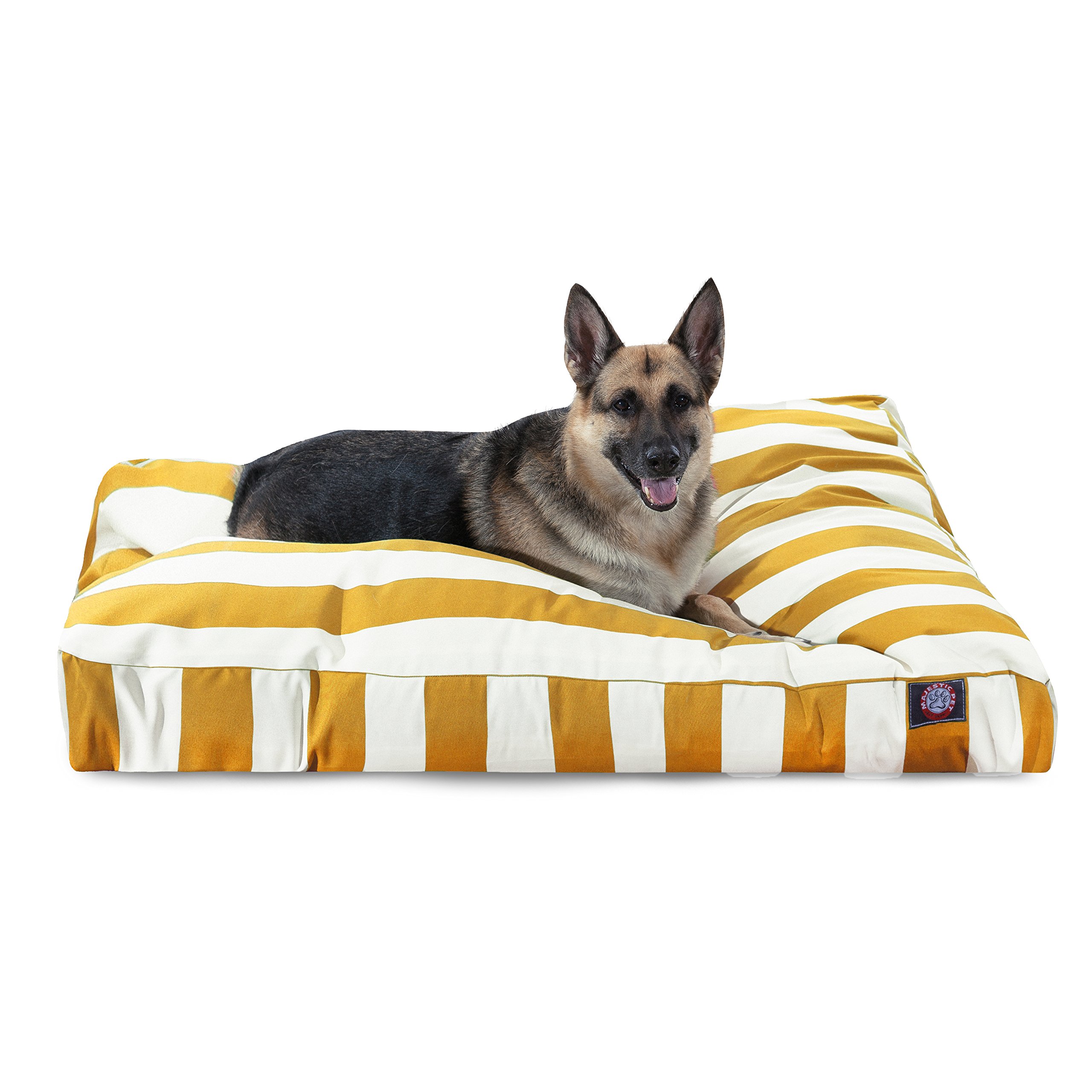 Majestic Pet Stripes Rectangle Large Dog Bed Washable – Non Slip Comfy Pet Bed – Dog Crate Bed with Removable Washable Cover – Dog Kennel Bed for