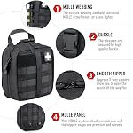 LIVANS Tactical First Aid Pouch, Molle EMT Pouches Rip-Away Military IFAK Medical Bag Outdoor Emergency Survival Kit Quick Release Design Include Red Cross Patch