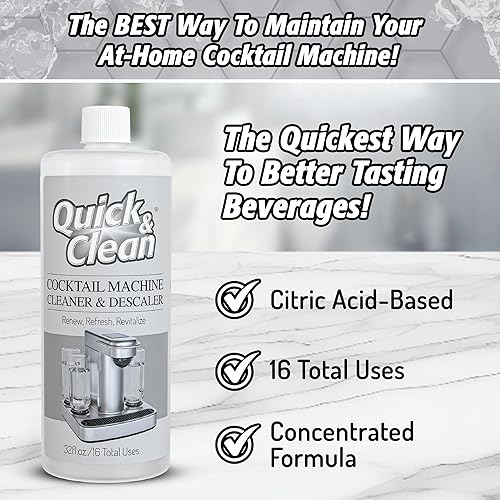Miniatura 3 de Quick & Clean Limpiador y descalcificador de máquinas de cócteles - Fabricado en los Estados Unidos - Limpiador y descalcificador para máquinas de