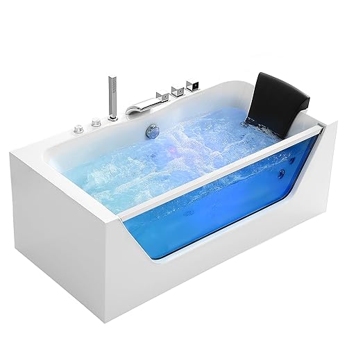 Empava 59 x 29" Whirlpool Tub,750W Acrylic Jetted Bathtub with