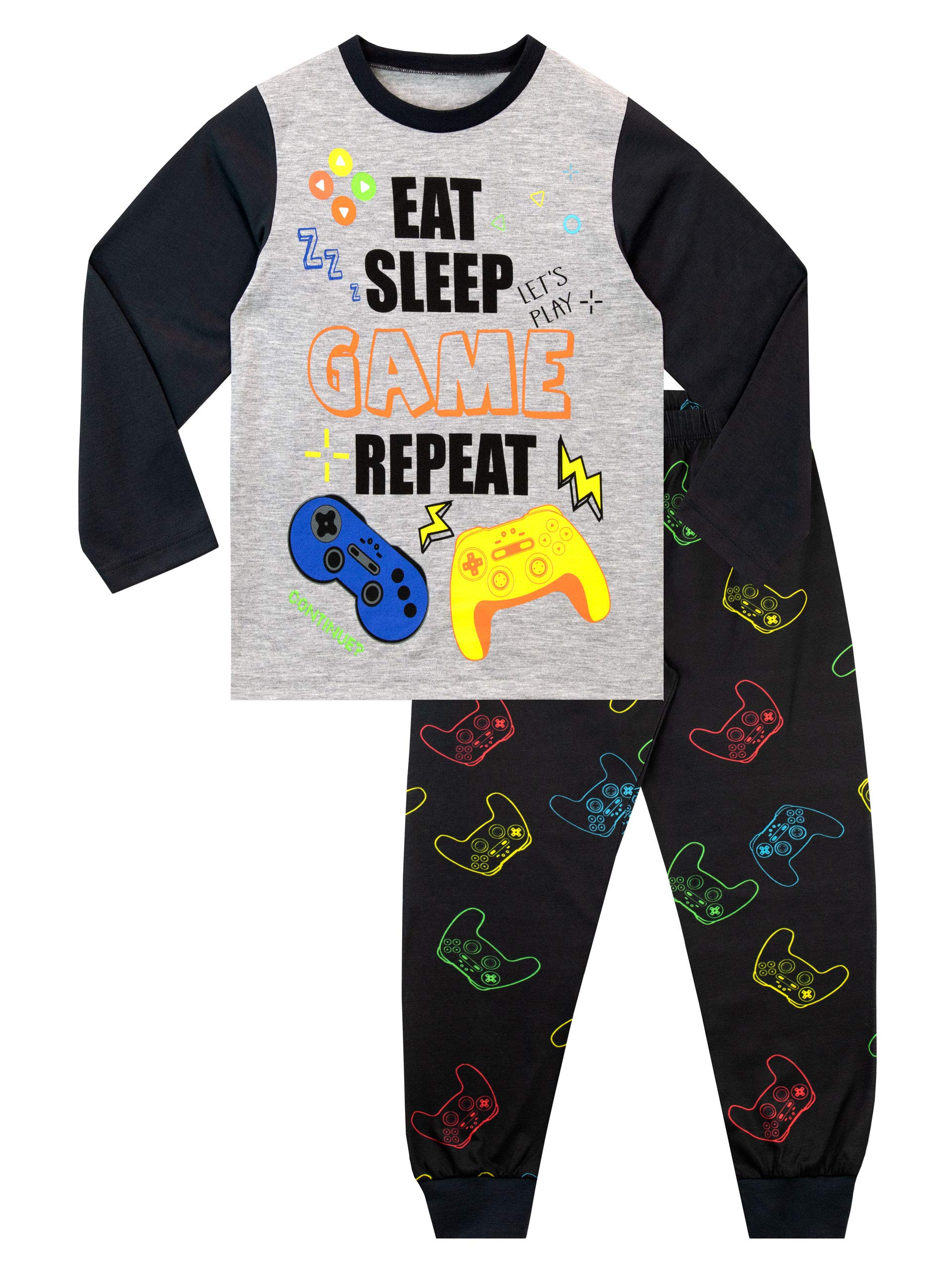 Harry Bear Boys Black Pyjamas Gaming 10-11 Years