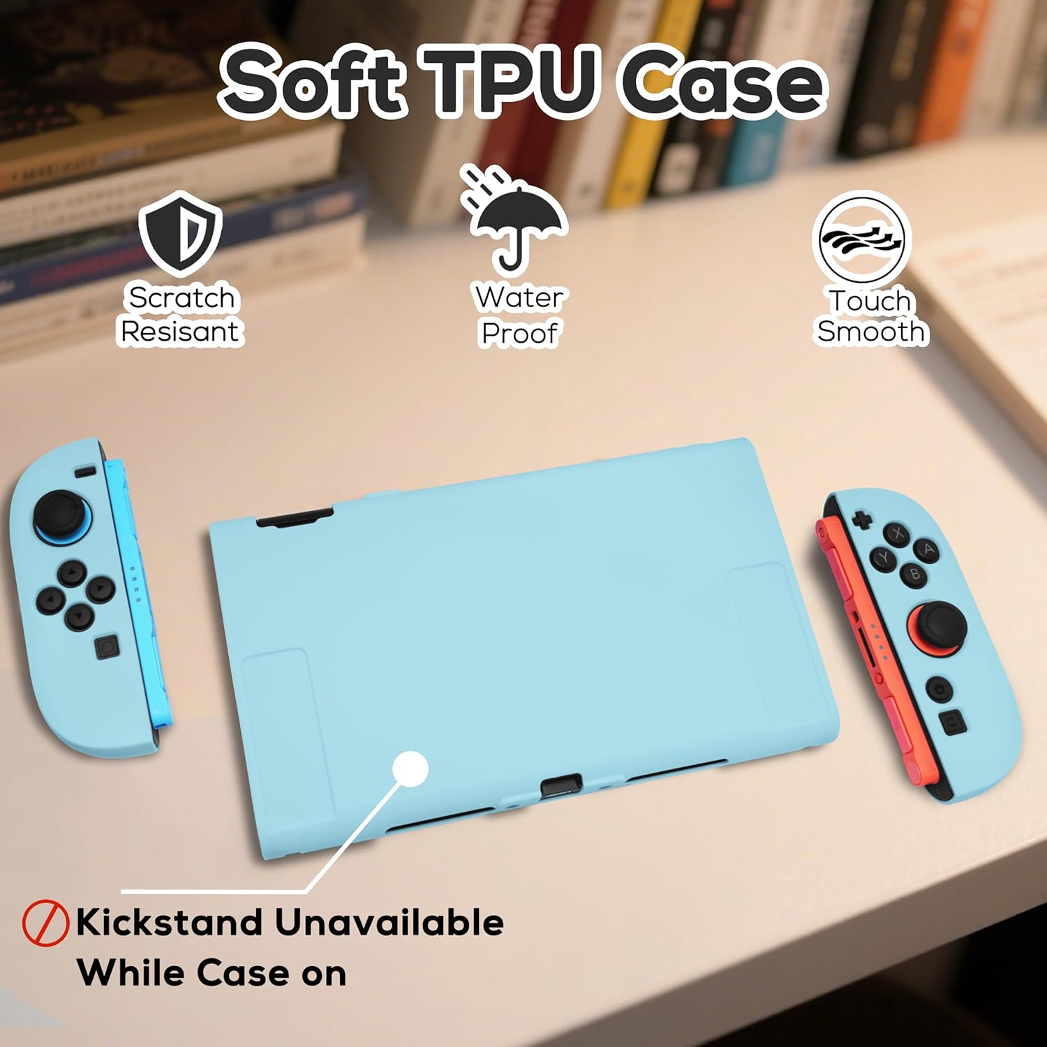 TIKOdirect Protective Case for Switch 2, Soft Skin Full Protective Cover with Classic Color, Silicone Slim Shockproof Back and Grip Case Only for Switch 2 2025, Blue - Image 4