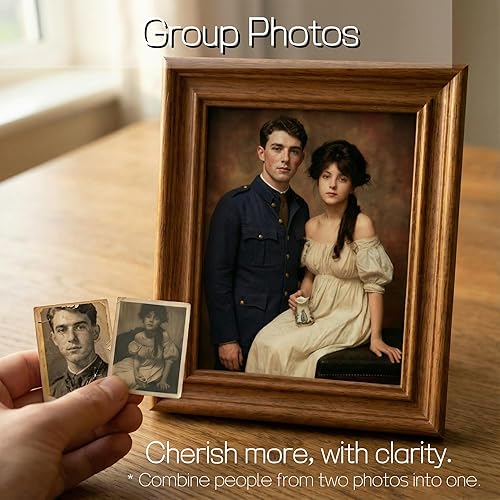 Miniatura 4 de Servicio personalizado de restauración y encuadre de fotos antiguas regalo de fotos personalizado, imagen enmarcada hecha a mano, marco de fotos