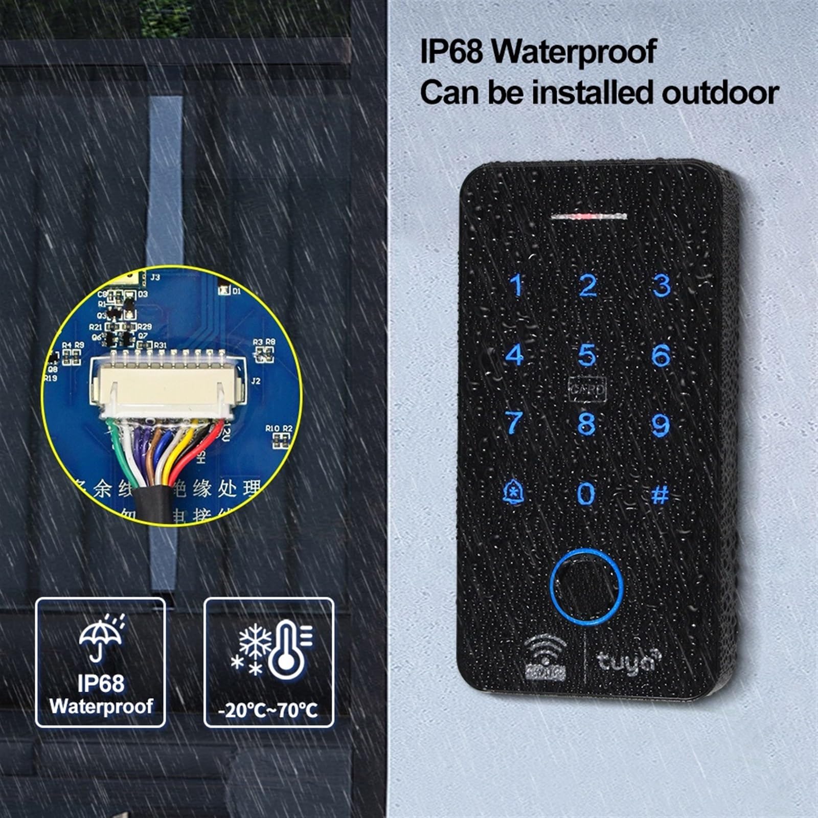 Kits de de Control de Acceso al Aire Libre, WiFi, Bluetooth, aplicación Tuya, RFID, Resistente al Agua, Teclado de Huella Digital, Cerradura magnética eléctrica for Puerta(Kit5 (180KG U Lock))